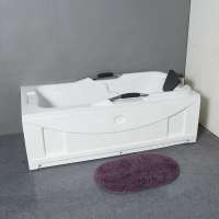 Acrylic Solid Surface Embedded Fiber Rectangular Custom Sizes Bathtub with Skirt Panel Feet Prices