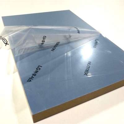 Heat -resistance supper matte  ocean blue PET sheet laminated  MDF for interior  kitchen cabinet and wardrobe