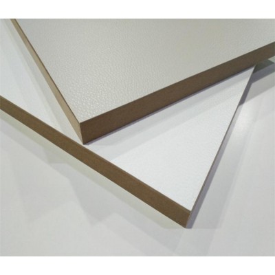 Leather color PET faced mdf for home furniture in 4*9ft